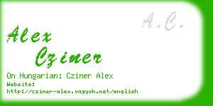 alex cziner business card